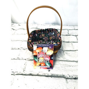 1998 Longaberger Small Easter Basket w/Easter Egg Liner & Protector 6"L 6"W 3"H
